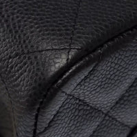 Chanel Classic Flap Jumbo in black caviar leather, silver hardware – image 17