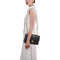 Chanel Classic Flap Small in black lambskin leather, gold hardware – image 19