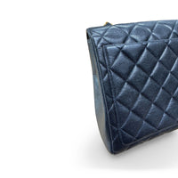 Chanel Vintage Top Handle Flap in black caviar leather, gold hardware – image 11