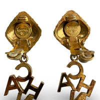 Chanel Vintage CHANEL Letter Clip-On Earrings 24k Gold-Plated - View 4