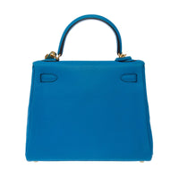Hermès Kelly 25 in Bleu Zanzibar Togo leather, gold hardware – image 3
