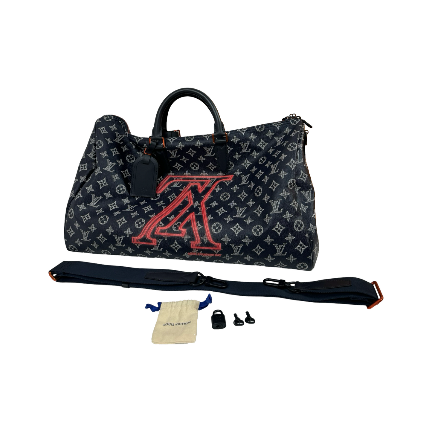 Louis Vuitton KeepAll Monogram Upside Down Navy