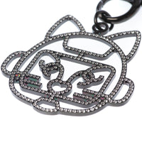 Chanel Coco Mark Robot Cat Necklace in black metal and crystal – image 4