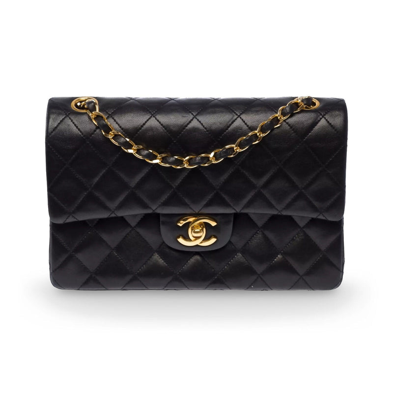 Chanel Classic Flap Small in black lambskin leather, gold hardware – image 1