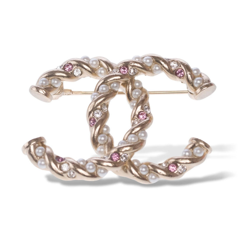 Chanel CC Pearl Brooch