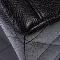 Chanel Classic Flap Maxi in black caviar leather, silver hardware – image 17