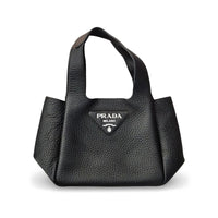 Prada Mini Tote in black leather, silver hardware – image 1