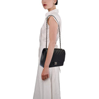 Chanel Classic Flap Maxi in black caviar leather, silver hardware – image 8