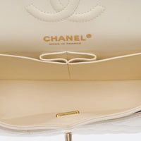 Chanel Classic Flap Small in white caviar leather, light gold hardware – image 9