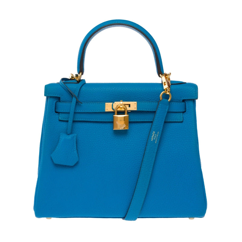 Hermès Kelly 25 in Bleu Zanzibar Togo leather, gold hardware – image 1