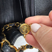 Chanel Vintage Top Handle Flap in black caviar leather, gold hardware – image 7