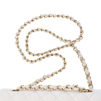 Chanel Classic Flap Small in white caviar leather, light gold hardware – image 10
