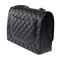 Chanel Classic Flap Maxi in black caviar leather, silver hardware – image 5