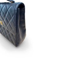 Chanel Vintage Top Handle Flap in black caviar leather, gold hardware – image 3