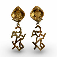 Chanel Vintage CHANEL Letter Clip-On Earrings 24k Gold-Plated - View 2