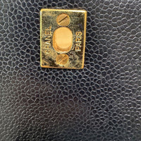 Chanel Vintage Top Handle Flap in black caviar leather, gold hardware – image 5