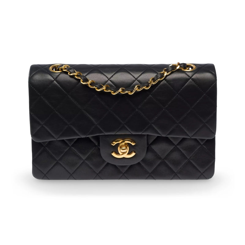 Chanel Classic Flap Small in black lambskin leather, gold hardware – image 1