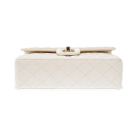 Chanel Classic Flap Small in white caviar leather, light gold hardware – image 11