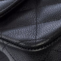 Chanel Classic Flap Jumbo in black caviar leather, silver hardware – image 14