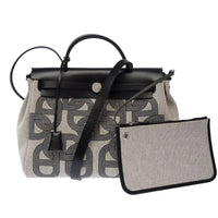 Hermès Herbag 31 in ecru toile and black Hunter calfskin, palladium hardware – image 1
