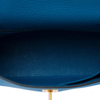Hermès Kelly 25 in Bleu Zanzibar Togo leather, gold hardware – image 11