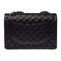 Chanel Classic Flap Maxi in black caviar leather, silver hardware – image 3