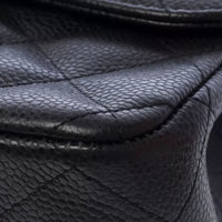 Chanel Classic Flap Jumbo in black caviar leather, silver hardware – image 15