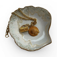 Chanel Vintage Classic Flap and Straw Hat Necklace 24k Gold-Plated - View 5