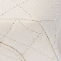 Chanel Classic Flap Small in white caviar leather, light gold hardware – image 13