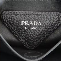 Prada Mini Tote in black leather, silver hardware – image 15